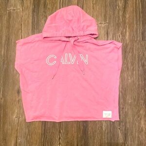 A baby pink very comfy sports shirt with a hood